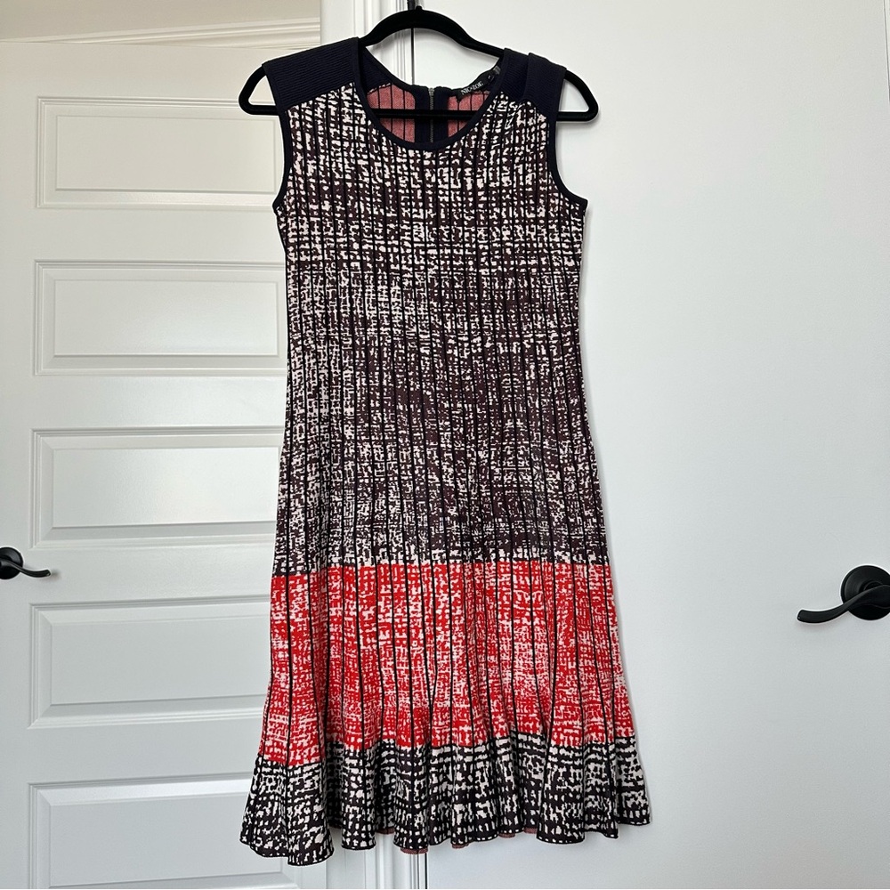 NIC+ZOE Black and Red Textured Midi Dress